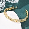Brass Micro Pave Clear Cubic Zirconia Link Chain Bracelets for Women BJEW-F530-06G-5