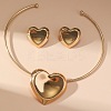 Heart Alloy Choker Necklace & Stud Earring Sers FS-WG43B4A-02-2