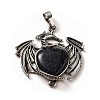 Synthetic Blue Goldstone Heart Pendants KK-K331-01AS-19-2