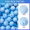 100Pcs Silicone Beads Round Rubber Bead 15MM Loose Spacer Beads for DIY Supplies Jewelry Keychain Making JX465A-1