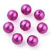 Spray Painted ABS Plastic Imitation Pearl Beads OACR-T015-05C-14-3