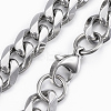 201 Stainless Steel Curb Chain Necklaces & Bracelets Sets SJEW-L186-02P-A-4