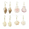4 Pairs Brass Dangle Earrings EJEW-TA00605-2