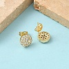 Round Brass Micro Pave Clear Cubic Zirconia Stud Earrings EJEW-Z144-10G-3