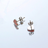 304 Stainless Steel Heart Stud Earrings with Cubic Zirconia for Women EA2616-2-1