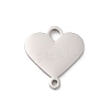 Non-Tarnish 304 Stainless Steel Heart Connector Charms LS-STAS-R222-01P-1