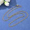 Ion Plating(IP) 304 Stainless Steel Figaro Chain Necklaces LS-STAS-K168-01G-5