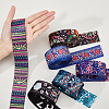 SUPERFINDINGS 12 Yards 6 Patterns Ethnic Style Double-Sided Polyester Ribbon OCOR-FH0001-16-3