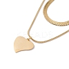 2Pcs 2 Style Ion Plating(IP) 304 Stainless Steel Leaf Pendant Necklaces Set NJEW-G090-05G-1