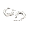 Non-Tarnish Chunky Rhombus 304 Stainless Steel Hoop Earrings for Women EJEW-C067-03P-2
