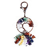 Natural Mixed Gemstone Keychain Clasps G-S274-08-2