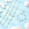 4Pcs Natural Morganite & Amethyst & Green Agate & Labradorite Link Bracelets for Women BJEW-JB12116-1