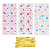 45Pcs 3 Styles Heart Print Plastic Cookies Storage Bags ABAG-TA0001-22-2