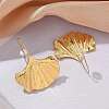 Ion Plating(IP) 304 Stainless Steel Ginkgo Leaf Dangle Earrings for Women EJEW-K243-03G-2