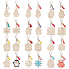24Pcs 12 Styles Wood & Faux Suede Tassel Pendant Decorations HJEW-NB00329-1