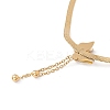 3D Butterfly with Chain Tassel Pendant Necklace with Herringbone Chains LS-NJEW-G074-43G-2