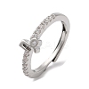Rack Plating Brass Clear Cubic Zirconia Constellation Adjustable Rings for Women RJEW-S407-08P-12-1