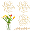 3Pcs Stainless Steel Flower Arrangement Insert Lids with 6Pcs Alligator Hair Clip Findings FIND-WR0011-48B-1
