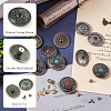 12 Sets 6 Style Flat Round Alloy Coin Screwback Rivets FIND-TA0004-02-4