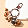 Milk Tea Cup Resin Pendant Decoration HJEW-YW00053-04-1