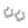 Non-Tarnish 304 Stainless Steel Flower Hoop Earrings for Women EJEW-I284-13P-1