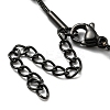 304 Stainless Steel Round Snake Chain Bracelet with Oval Beaded BJEW-E088-03EB-3