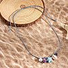 Summer Beach Porcelain Fish & Natural Cowrie Shell Pendant Cotton Cord Adjustable Necklaces FS-WG63638-02-1