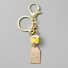 Japanese Maneki Neko Brass Bell Pendant Keychain KEYC-WH0036-13LG-02-2