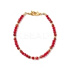 Natural Red Agate Bead Beads Bracelets for Women BJEW-JB11572-2
