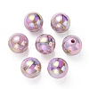 UV Plating Rainbow Iridescent Acrylic Beads PACR-E001-02C-2