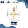 10Pcs 304 Stainless Steel Pendants STAS-UN0054-42-3