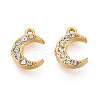304 Stainless Steel Rhinestone Charms STAS-N110-44G-1