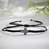 Synthetic Stone Cross Braided Cord Adjustable Bracelets CC2534-1-2