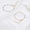 1 Set Natural Unakite Beads Bracelet & Dapped Chains Bracelet Set for Women BJEW-LP0004-06B-3