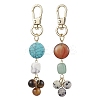 2Pcs Natural & Synthetic Gemstone Pendant Decorations HJEW-JM02407-1