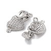 Brass Micro Pave Cubic Zirconia Fold Over Clasps KK-E107-02P-2