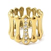 Ion Plating(IP) 304 Stainless Steel Open Cuff Ring for Women RJEW-F166-04G-02-2