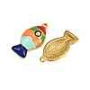 304 Stainless Steel Enamel with Rhinestone Pendants STAS-Z152-03G-02-2