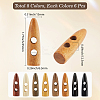 64Pcs 8 Colors 2-Hole Wood Buttons WOOD-GF0002-35B-2