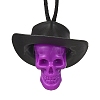 Halloween Skull Plastic Pendant Necklaces NJEW-S006-01B-1