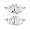 Brass Micro Pave Clear Cubic Zirconia Pendants LS-KK-L212-10P-1