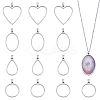 24Pcs 4 Style 304 Stainless Steel Open Back Bezel Pendants PALLOY-UN00029-6
