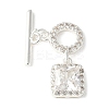 Brass Pave Clear Cubic Zirconia Toggle Clasps KK-A253-08S-1