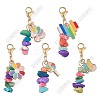 5Pcs Synthetic Turquoise Chips Pendant Decorations HJEW-AL0068-1