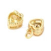 Real 18K Gold Plated Brass Inlaid Cubic Zirconia Charms ZIRC-L100-074G-02-2