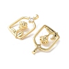 Brass Micro Pave Clear Cubic Zirconia Pendants KK-Q031-12G-2