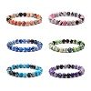 Dyed Natural Fire Crackle Agate Bead Stretch Bracelets BJEW-JB07519-1