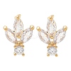 Brass Clear Cubic Zirconia Stud Earring Findings LS-KK-A238-02B-G-1