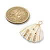 Natural Shell Copper Wire Wrapped Pendants PALLOY-TA00078-01-3