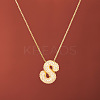 Brass Micro Pave Clear Cubic Zirconia Initial Pendant Necklaces for Women FS-WGDC51D-19-1